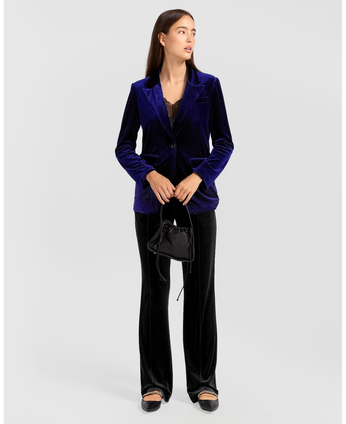 Женский пиджак Belle & Bloom Eternity Velvet Blazer, цвет: Королевский синий — фото 4