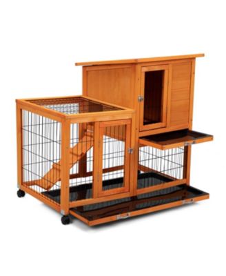 Streamdale Detachable Rabbit Hutch with Tray and Casters