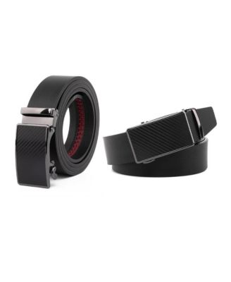Men's Sliding Buckle Adjustable Leather Ratchet Belt