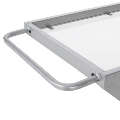 Z-Shaped Glass Shelves Locking Casters Bar Cart