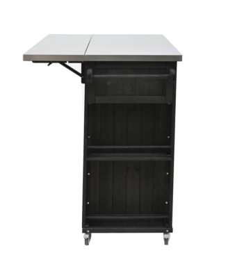 Streamdale Outdoor Kitchen Island - Fir Wood, Stainless Top