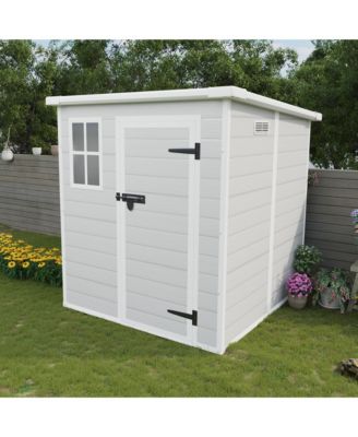 6x6 FT Waterproof Resin, Lockable Doors Outdoor Storage Shed