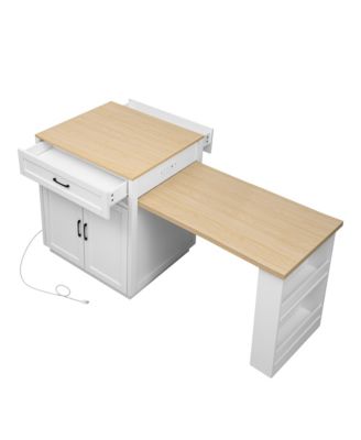 Streamdale Extendable Kitchen Island with Dining Table and Storage