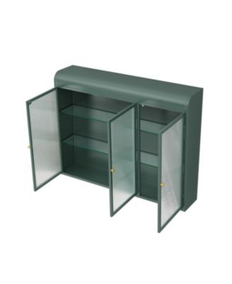 Streamdale 3-Door Arched Glass Cabinets (Dark Green)