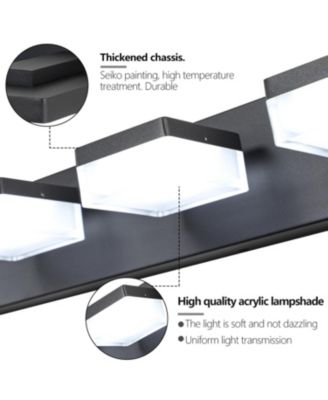 Modern 6-Light Black LED Vanity Mirror Light Fixture