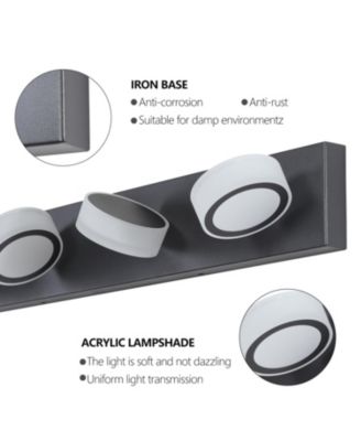 Streamdale LED Modern Black 6-Light Vanity Lights Fixtures Over Mirror Bath Wall Lighting