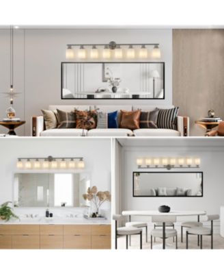 Streamdale Brushed Nickel Vanity Wall Sconce with Frosted Glass Shades for Bathrooms (Bulbs Not Included