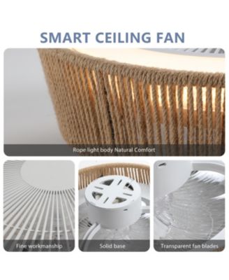 Bohemian style LED Dimmable Ceiling Light With Built-In Fan - Remote Control