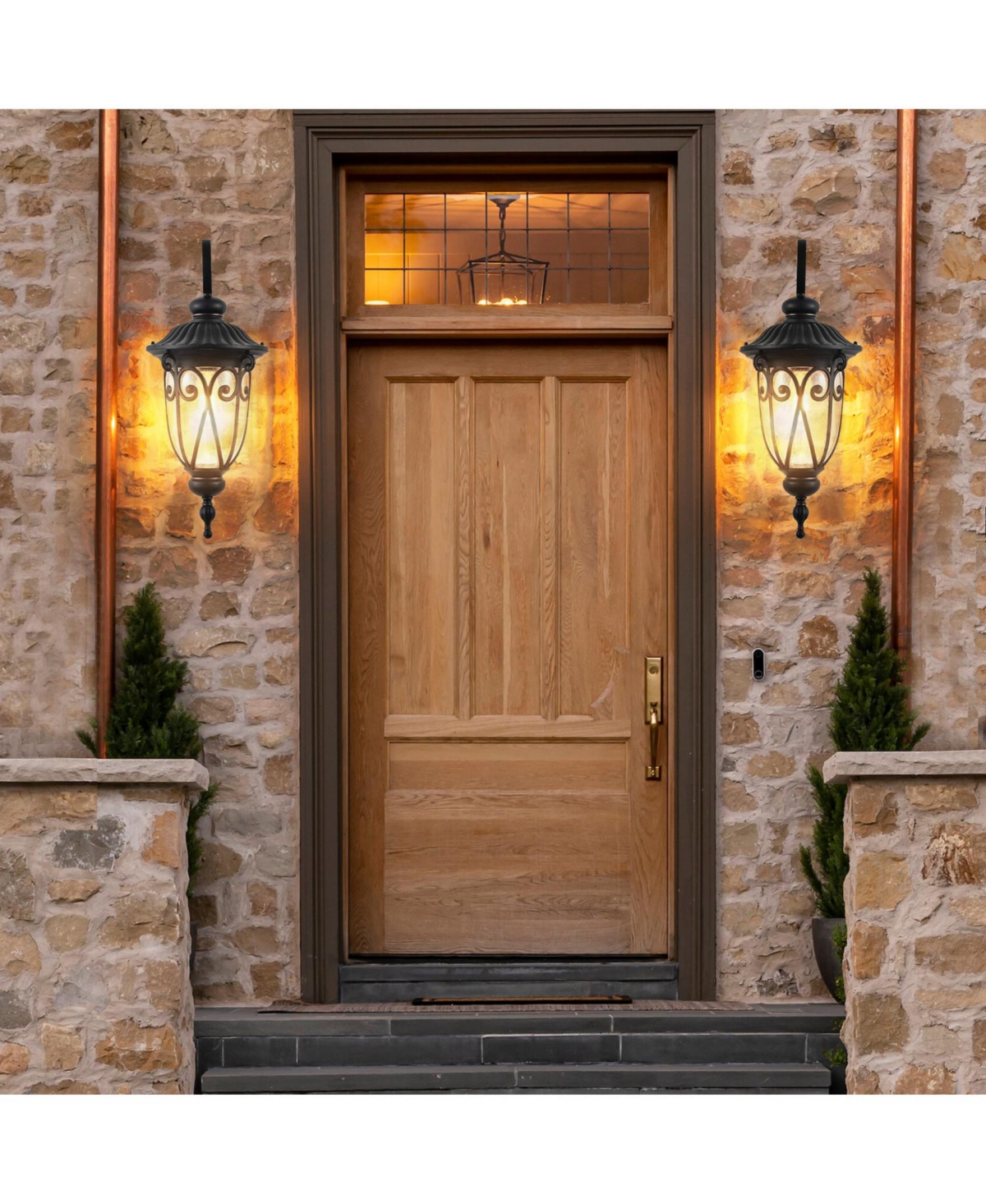 Streamdale Furniture Classic Outdoor Wall Lantern, Black Vintage Sconce with Bubble Glass (Bulb Not Included)