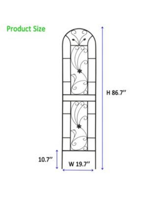 Streamdale 4-Pack Metal Garden Trellis, 86,7" x 19,7", Rustproof, Black