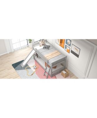 Twin over Twin Bunk Bed with Slide & Ladder