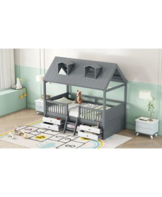 Twin Size Wood Bed House Bed Frame