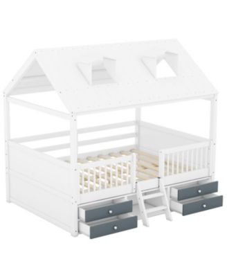 Full Size Wood Bed House Bed Frame