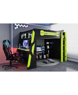 Loft Bed with Desk & Shelves