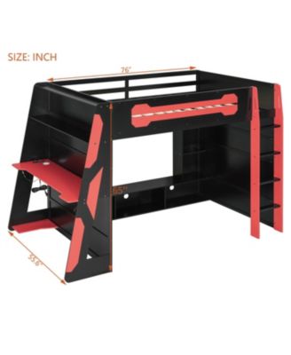 Loft Bed with Desk & Shelves
