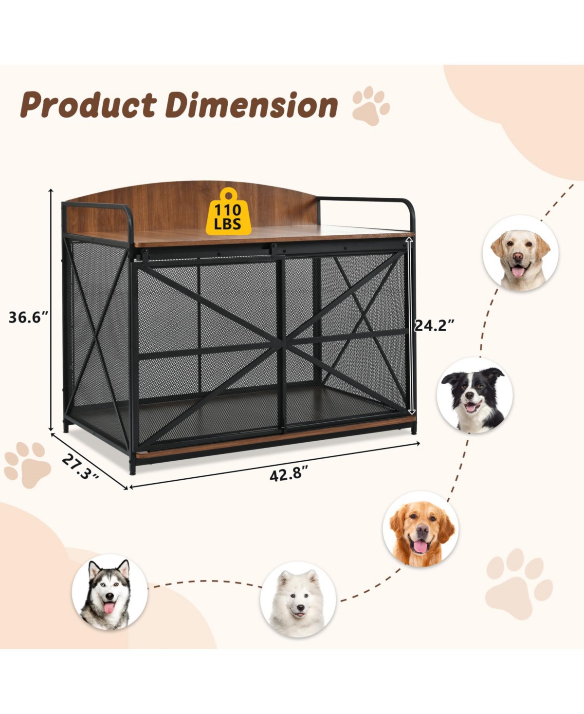 Streamdale Furniture Dog Crate - Farmhouse End Table