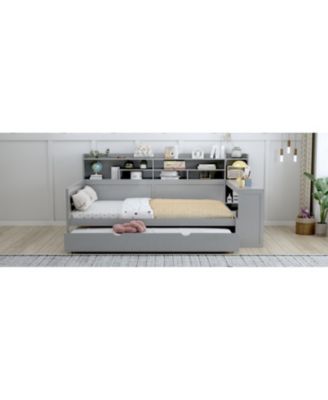 Daybed with Trundle Desk & Shelves