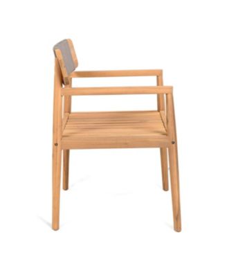 Acacia Wood Outdoor Armchair - Weather-Resistant & Stylish Set of 2