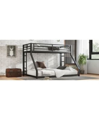 Metal Twin XL/Queen Bunk Bed Noise Reduced Black