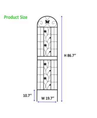 Furniture 2 Pack Metal Garden Trellis 86.7" Black