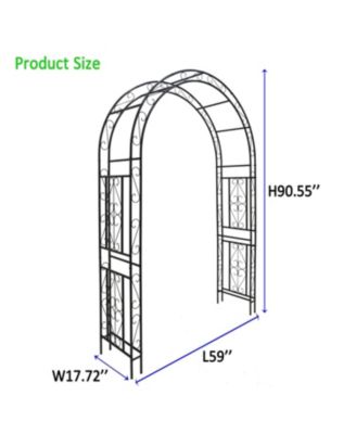 Black Metal Garden Arch 90.5" High