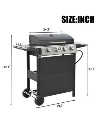 Propane 4-Burner BBQ Grill Stainless Steel 34 000 BTU
