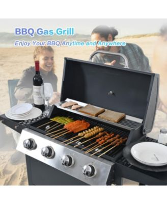 Propane 4-Burner BBQ Grill Stainless Steel 34 000 BTU