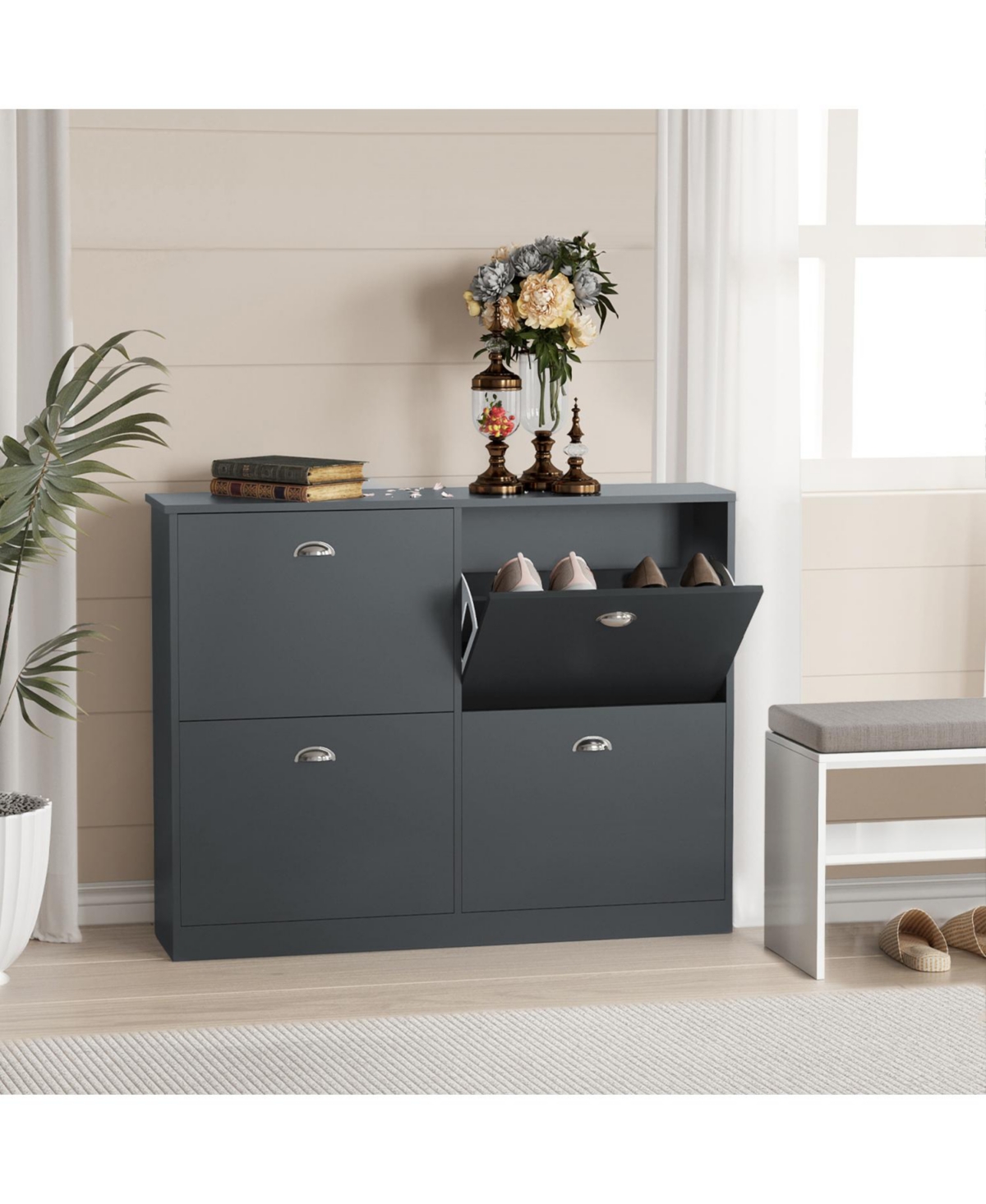Streamdale Furniture Slim 4-Drawer Shoe Cabinet