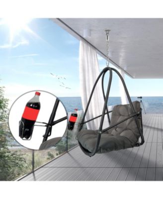 Wicker Egg Chair with Stand & Cushion