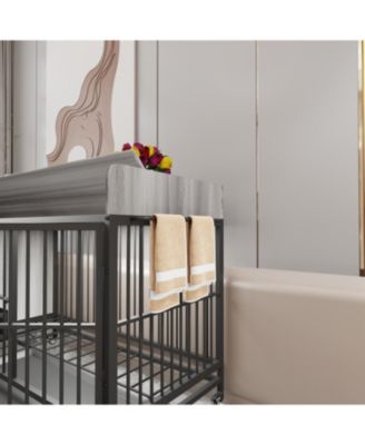 Large Pet Cage w/ Storage & Stainless Steel Bowls (Black/Gray)