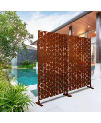 Metal Privacy Screen 76"x48" Rusty