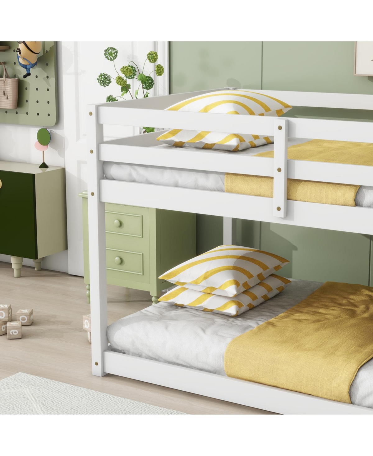 Streamdale Furniture Solid Wood Twin Bunk Bed - White