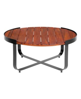 Acacia Wood & Metal Outdoor Coffee Table