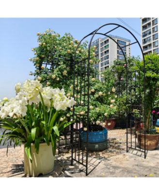 Streamdale Metal Garden Arch, Climbing Plant Support, Outdoor Black