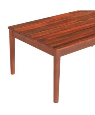 Rustic Acacia Wood Outdoor Coffee Table