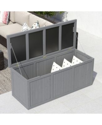 Streamdale 112 Gallon Wooden Deck Box - Outdoor Storage, Seat & Table Top