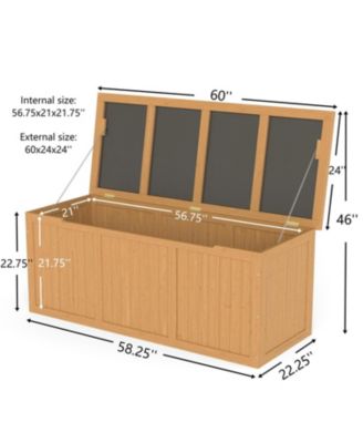 Streamdale 112 Gallon Wooden Deck Box - Outdoor Storage, Seat & Table Top
