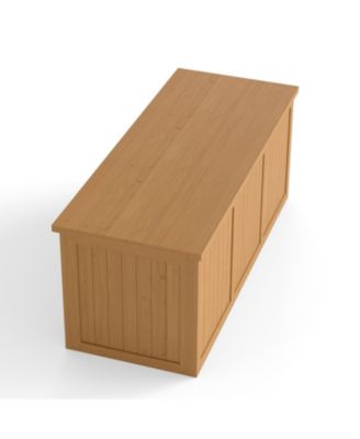 Streamdale 112 Gallon Wooden Deck Box - Outdoor Storage, Seat & Table Top