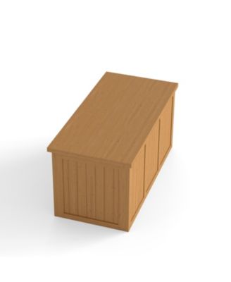 67 Gallon Wooden Deck Box - Outdoor Storage, Seat & Table Top