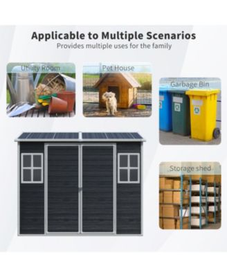 Streamdale 8x4 Outdoor Storage Shed, Two-Window, Double-Door, Black (W540S00046