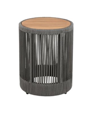 Rustic Industrial Coffee & Side Table Set - Rope Grey