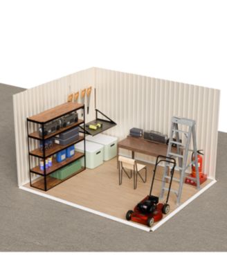 10x8 White Outdoor Garden Shed - Aluminum Frame, Hinged Door & Foundation