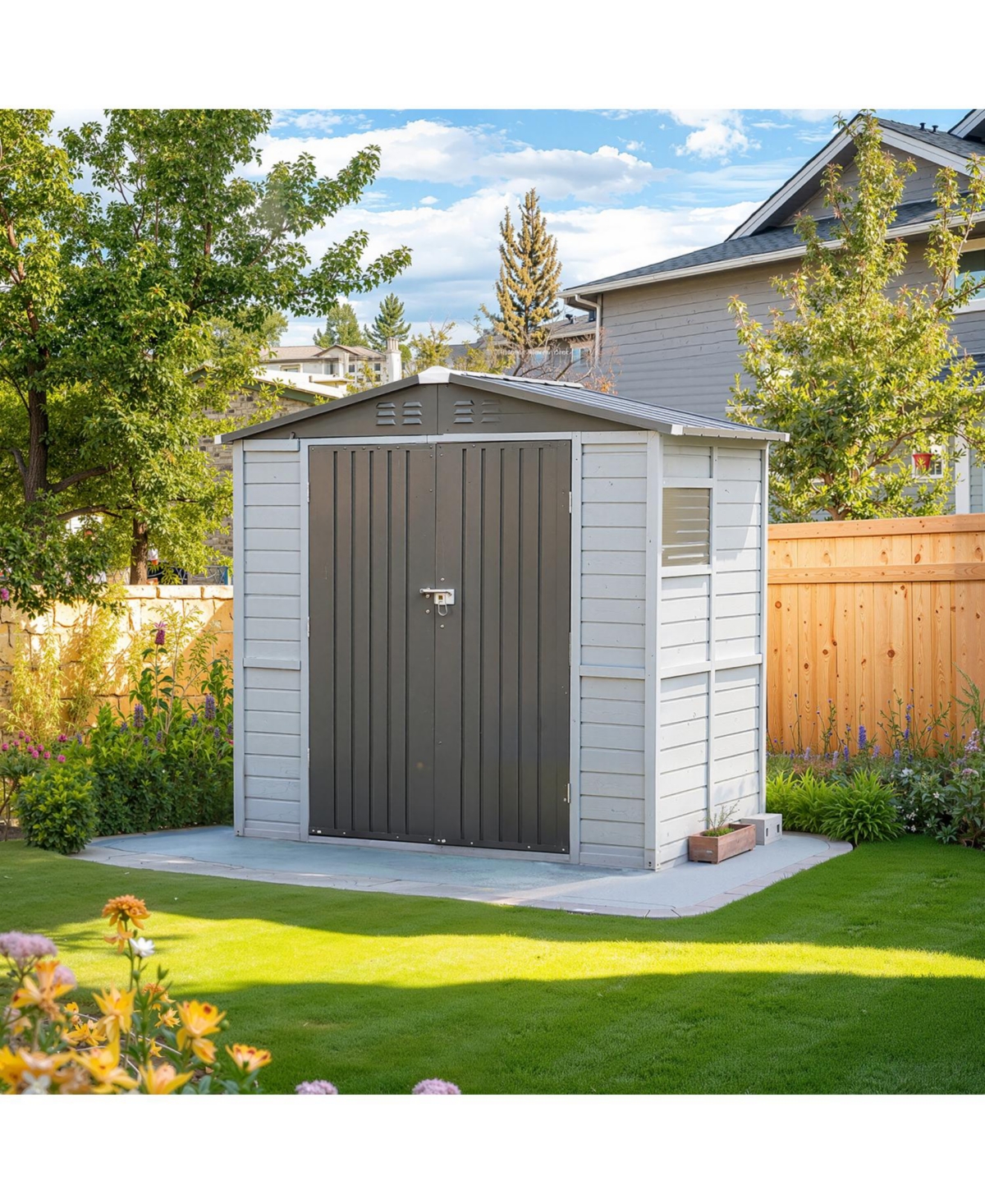 Streamdale Furniture 4x6FT Iron-Wood Tool Shed - Nature & Function