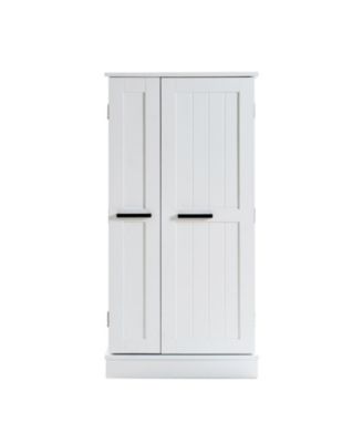 White Kitchen Pantry Cabinet with Adjustable Shelves