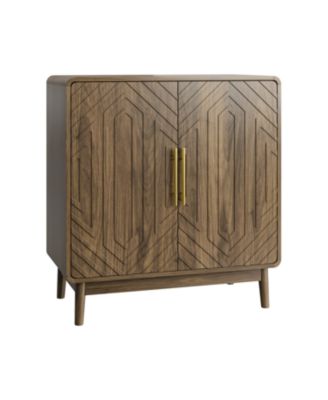 Carved 2-Door Sideboard Buffet Cabinet with Adjustable Shelves