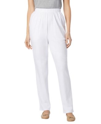 Plus Size Within 7-Day Knit Straight-Leg Pull-On Pants