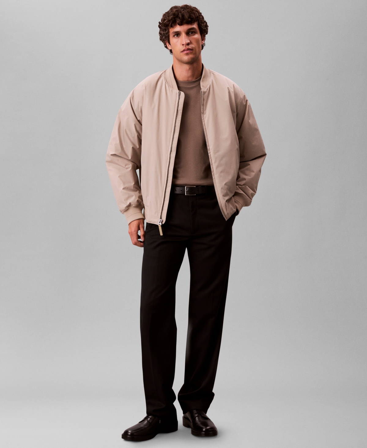 Calvin Klein Men's Crewneck Long Sleeve T-shirt In Brown