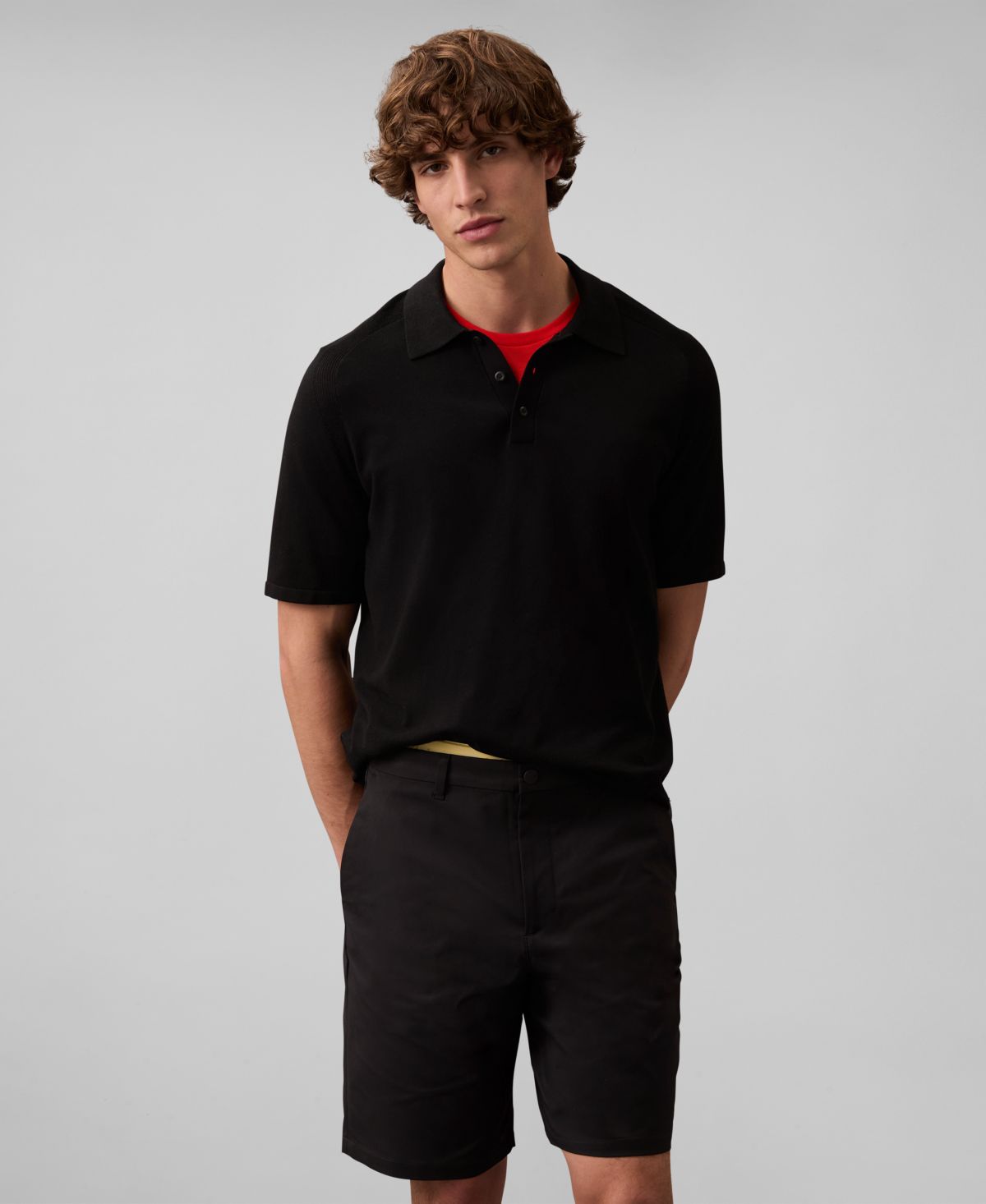 Мужское технологичное трикотажное поло с коротким рукавом