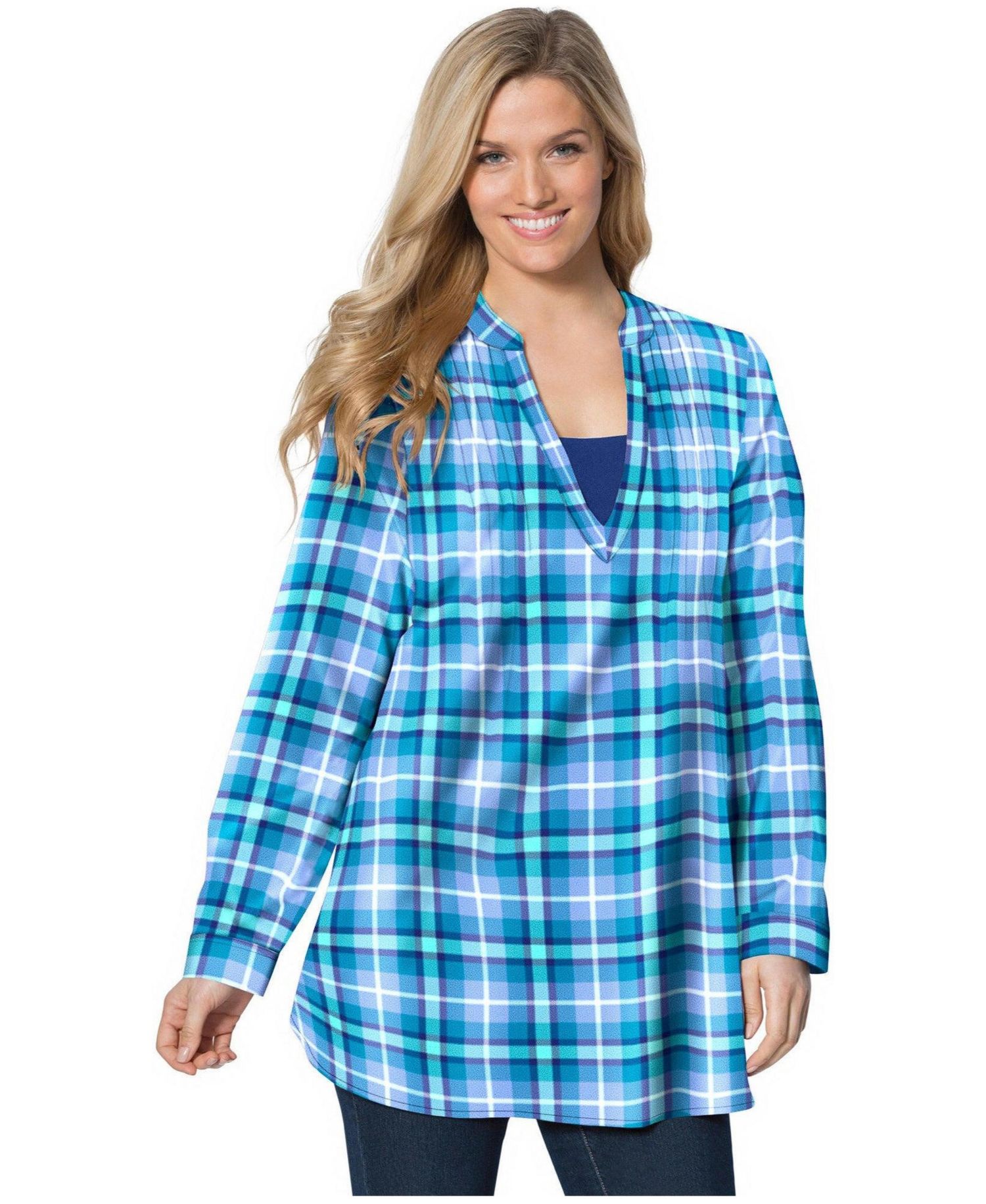 Women's Within Flannel Tunic With Layered Look