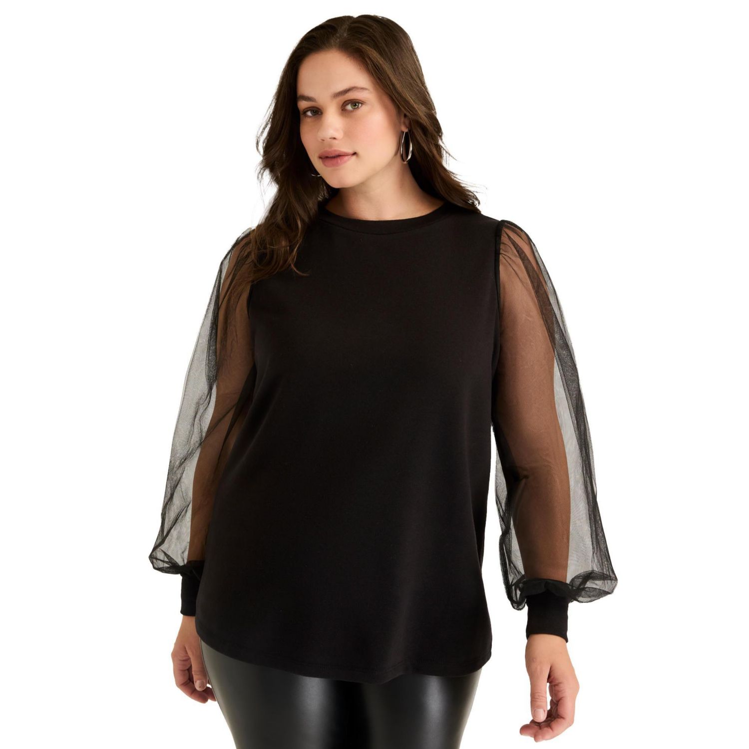 Women's Puff-Sleeve French Terry Sweatshirt